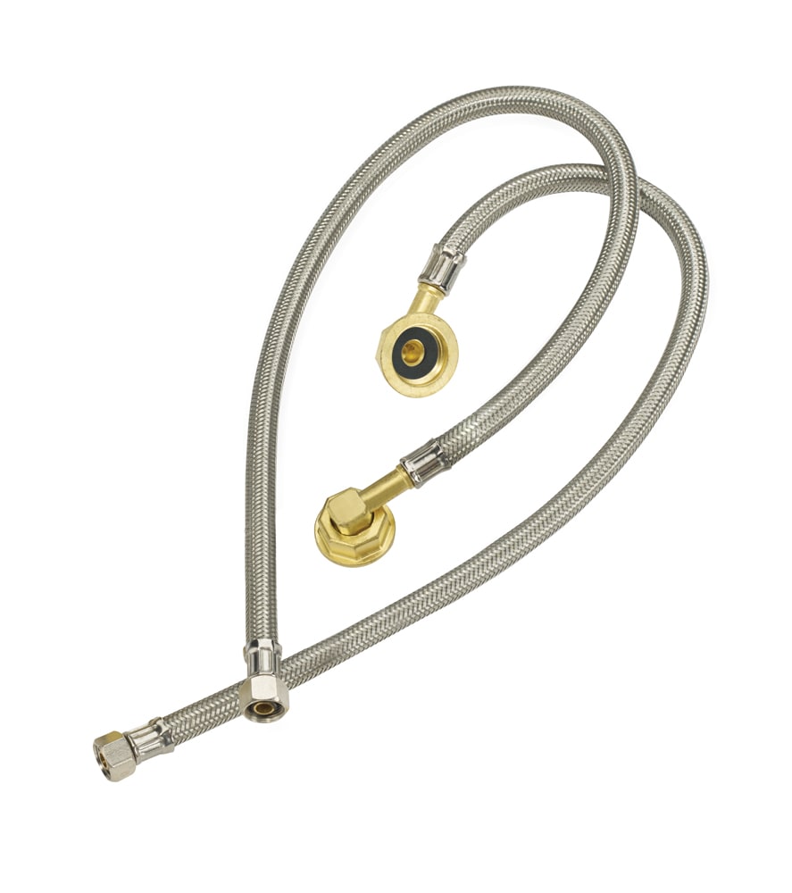 Krowne 21-443L E-Z Install 3/8" Wall Mount Faucet Water Line Kit With S/S Hoses, 22" Long