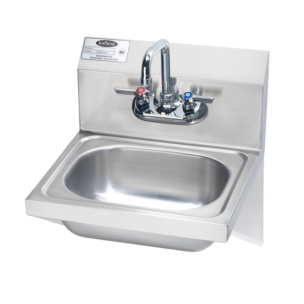 Krowne HS-10 Sink, Hand - Hand Sink, 15-3/4"W, Stainless Steel