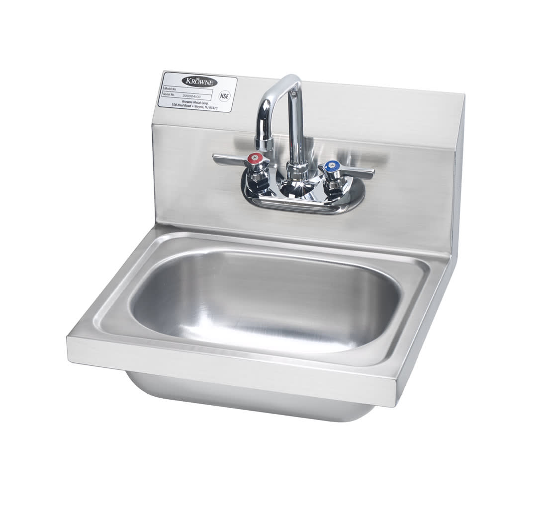 Krowne HS-2L 16" Hand Sink With Wall Mount Faucet
