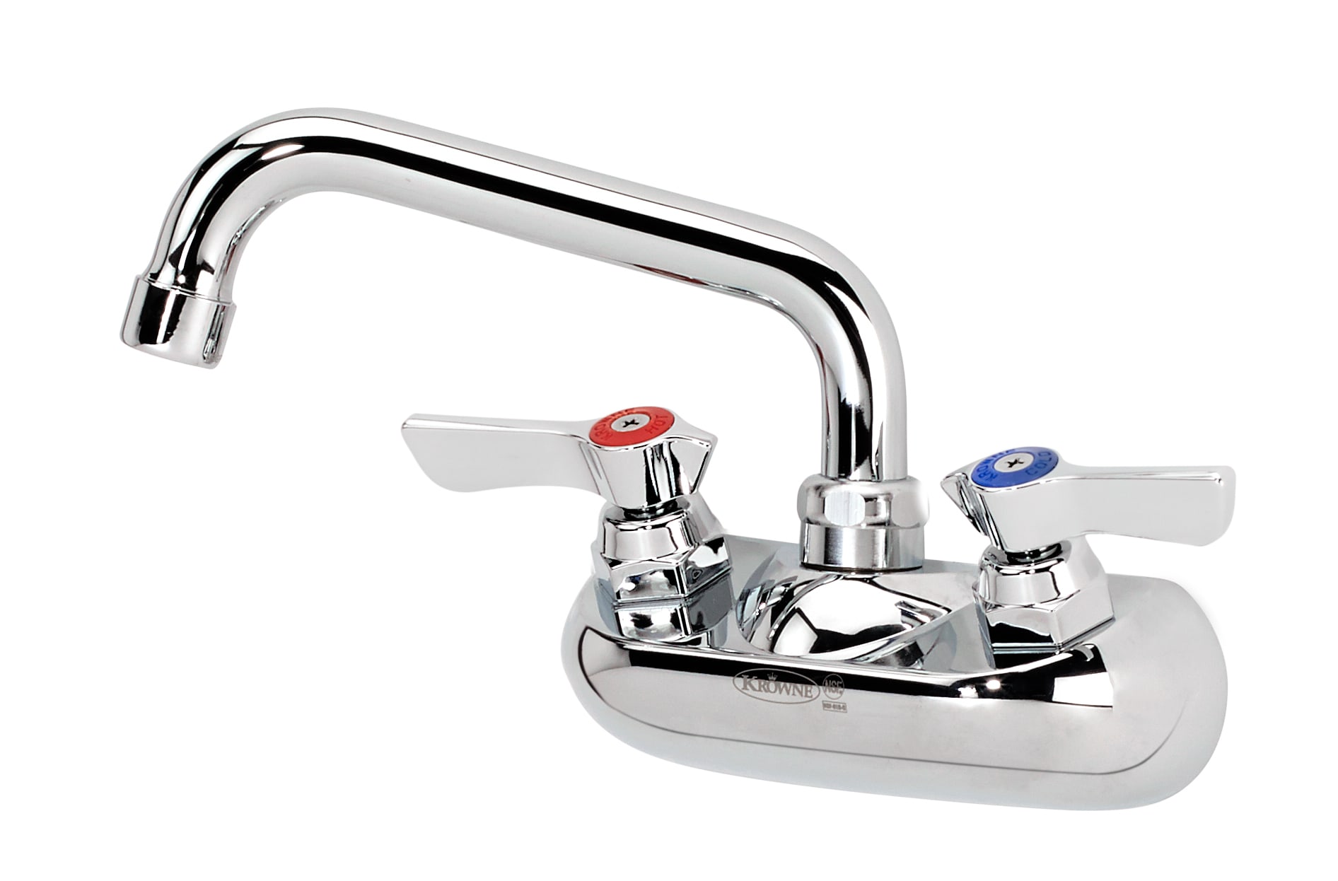 Krowne 10-406L Silver Series 4" Center Wall Faucet, 1/4 Turn Ceramic Valves, With 6" Spout