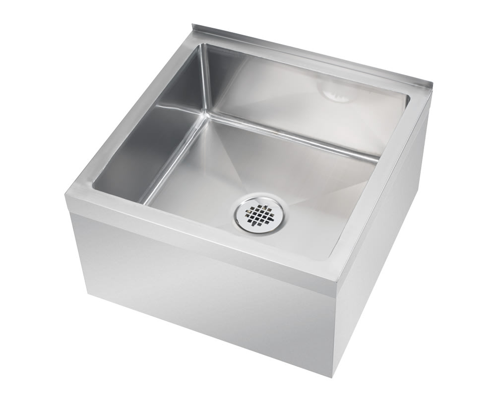 Krowne MS-2424 24" X 24" Stainless Steel Floor Mop Sink With 2" Drain And Mounting Hardware (Ship Ltl)