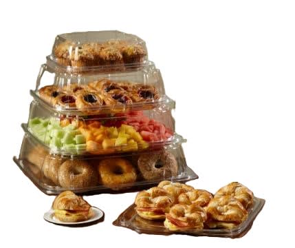 Sabert C1614 Clear 14.1 UltraStack Square Platter with Clear 3 Dome Lid