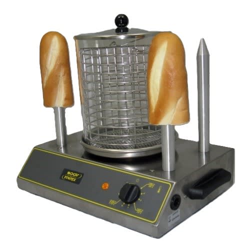 Equipex CS4E European Countertop Hot Dog Steamer and Bun Toaster, 40-Dog Capacity, 120V