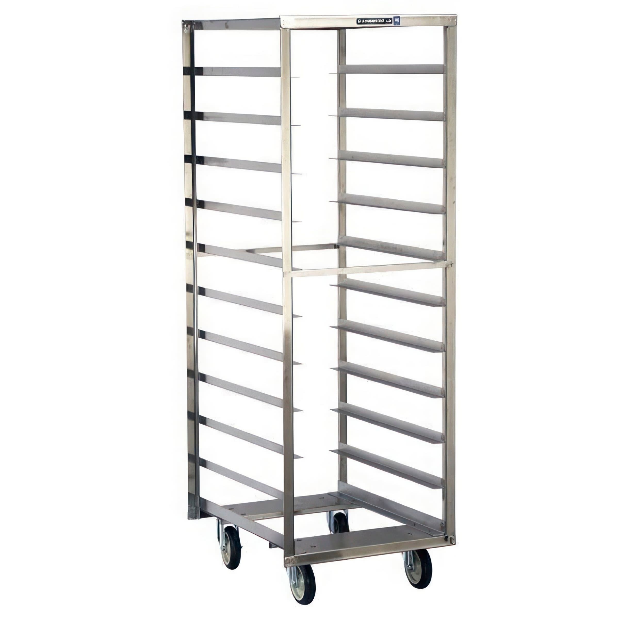 Lakeside Manufacturing 182 Standard Sheet Pan Rack with 5" Recessed Plate Casters, Stainless Steel Angle Ledges with 5" Spacing for 11 Full Size Pans