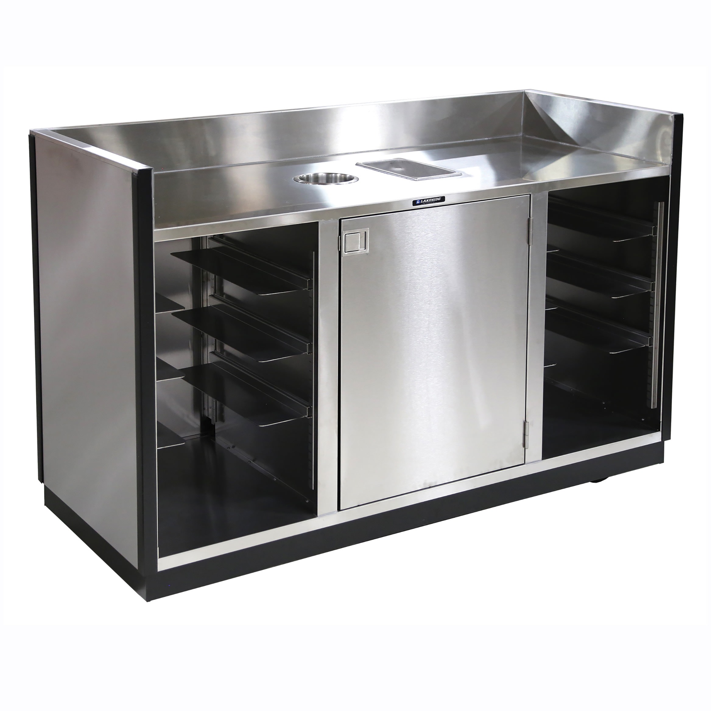 Lakeside Manufacturing 4615 Bussing Station with Stainless Steel Finish, 8 Tub Capacity