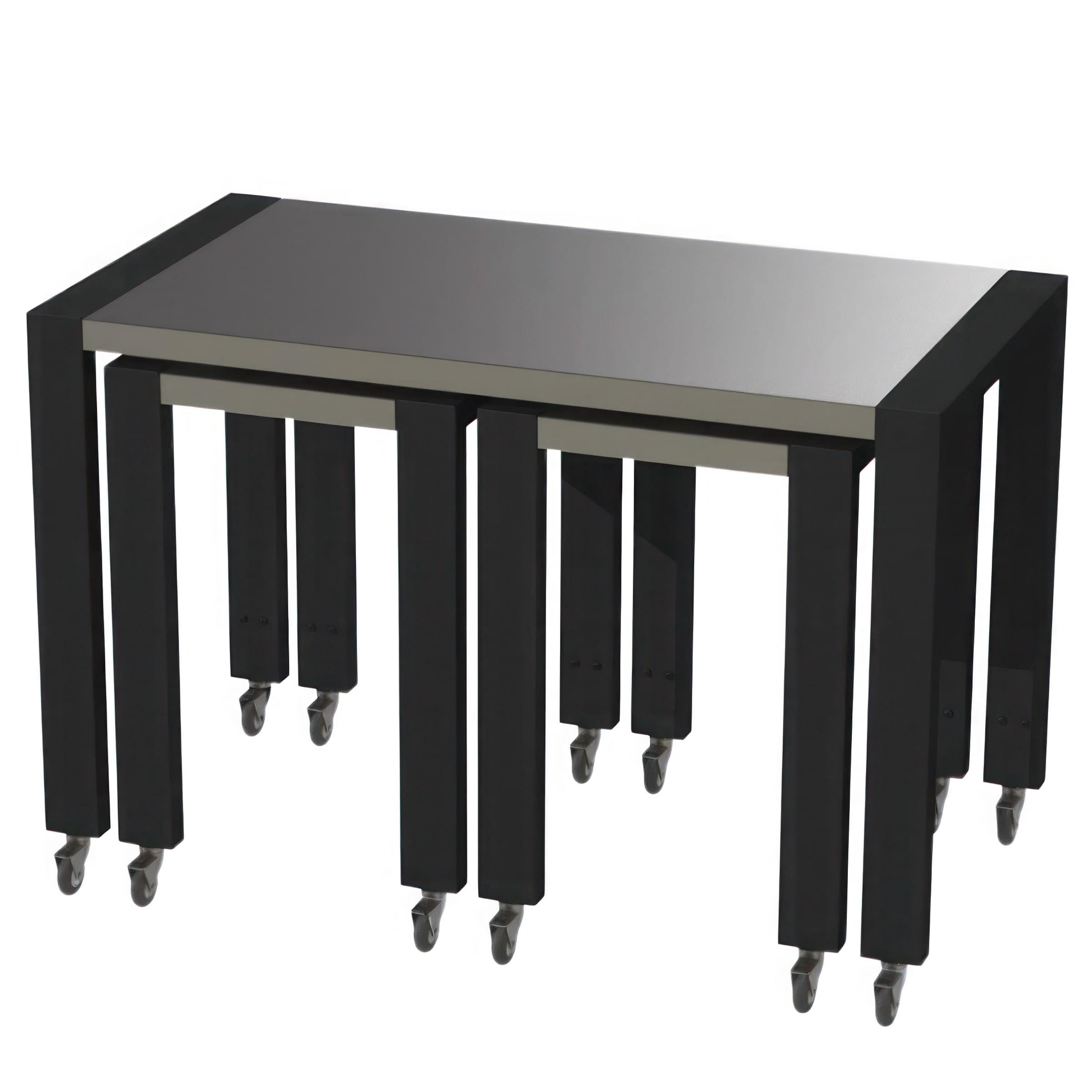 Lakeside Manufacturing 160139 Traveler Serving Tables, Nesting, Set of (3) Tables with 2 Widths (2-24", 1-60")