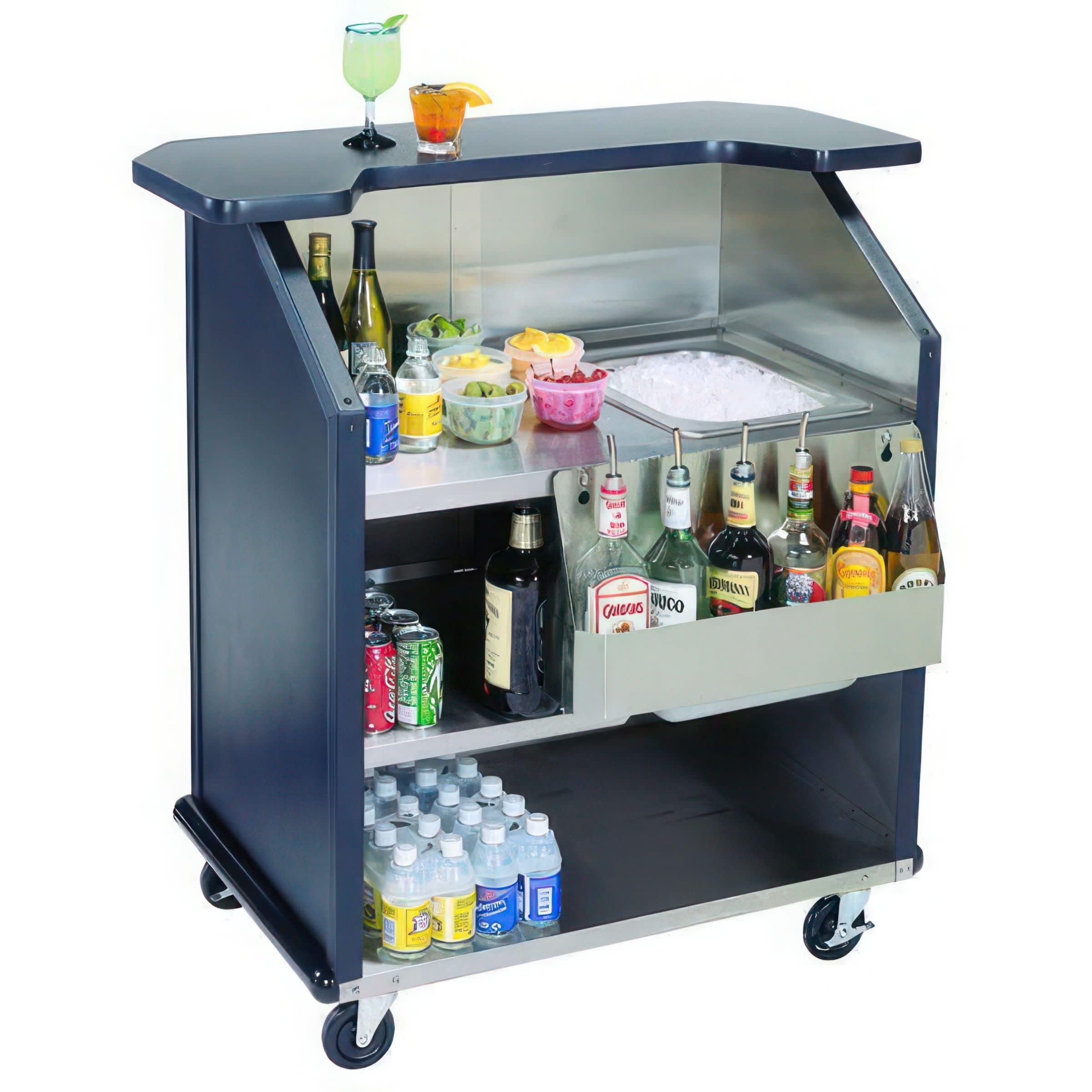 Lakeside Manufacturing 884B Portable Beverage Bar with (1) 40-Lb. Ice Bin, (1) Speed Rail 43" Wide, Black Laminate Finish