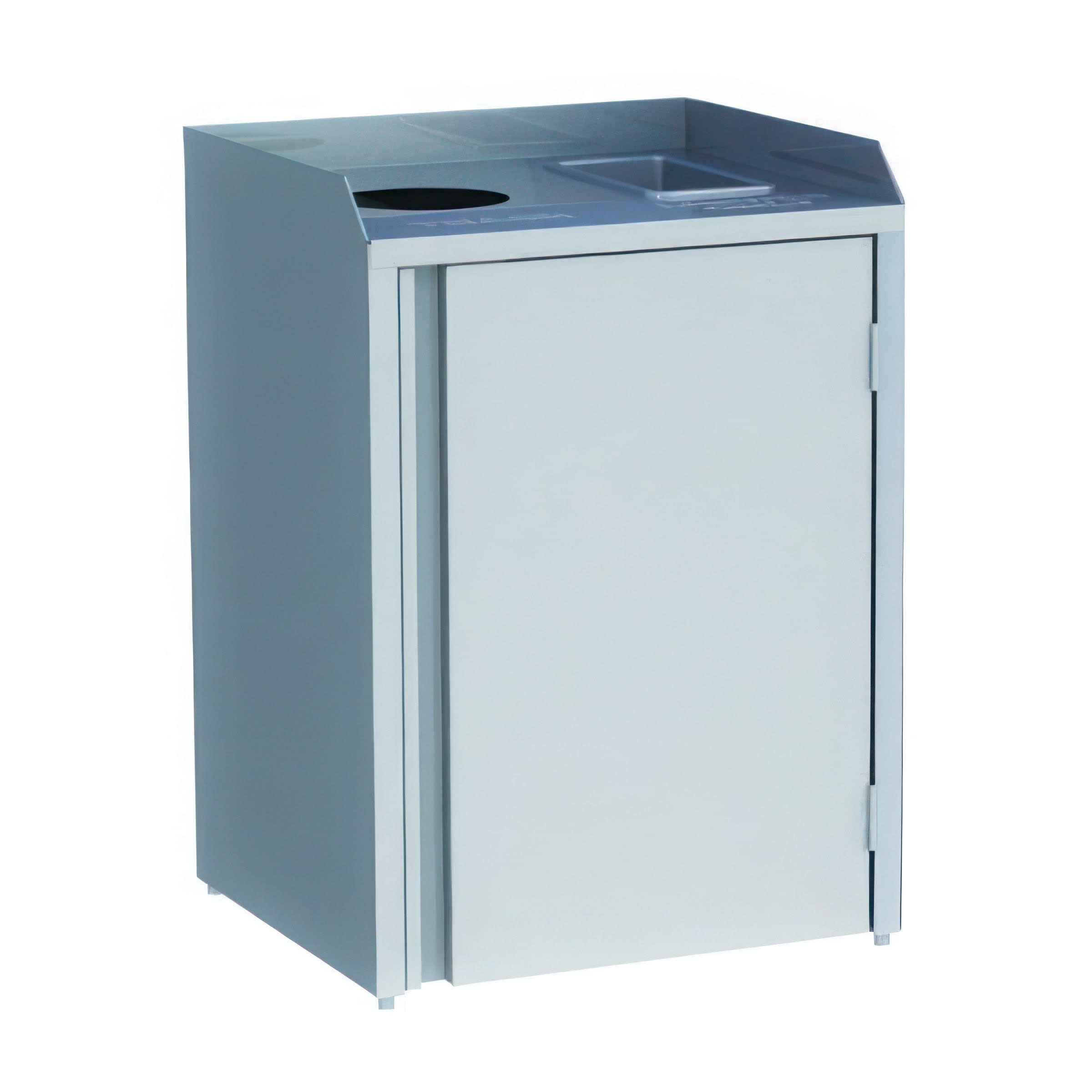 Lakeside Manufacturing 3320 Top Access Waste and Recycling Station, Stainless Steel, (2) Compartments for Liquid and Refuse, 30 Gallon Capacity