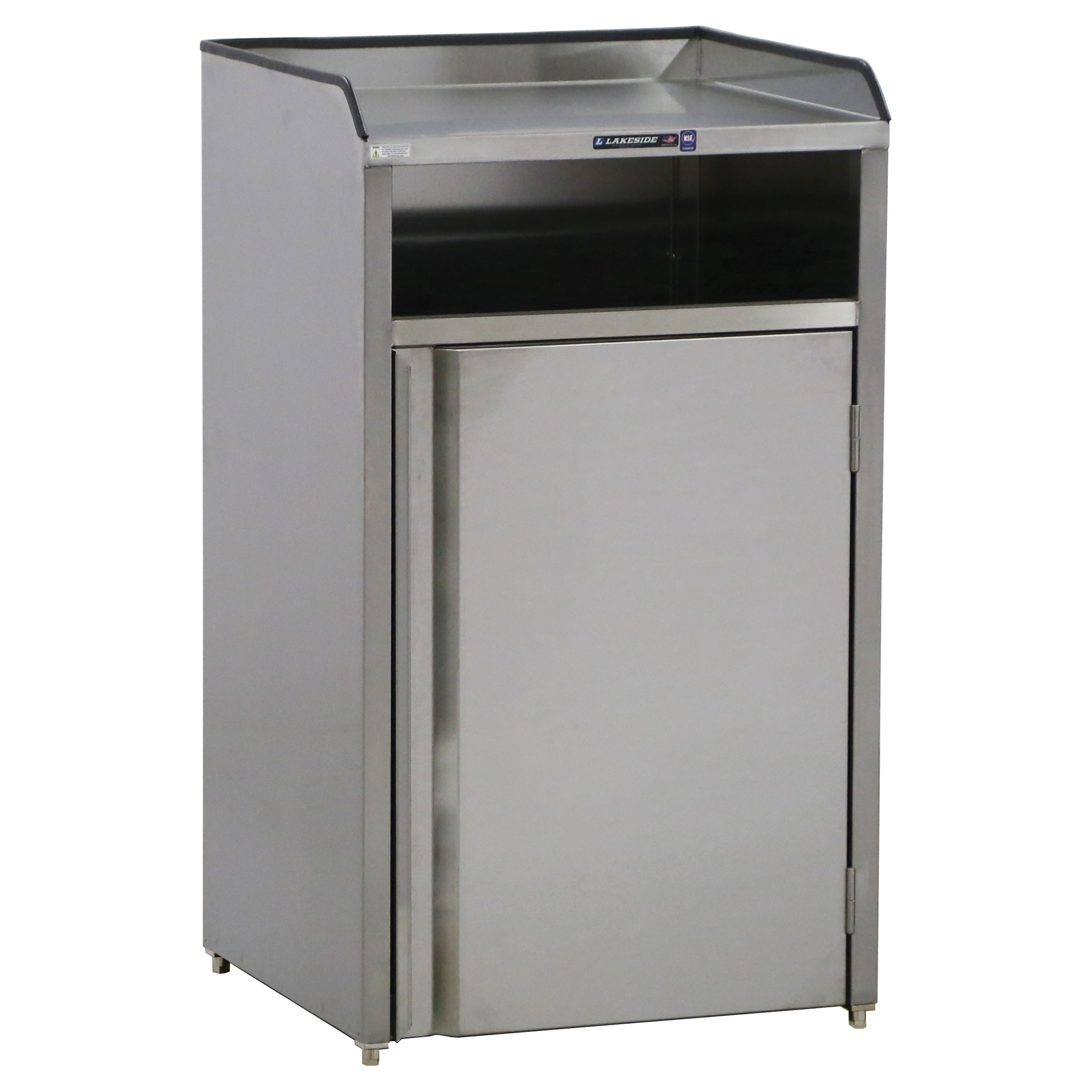 Lakeside Manufacturing 4310 Front Access Waste and Recycling Station, Stainless Steel, (1) Compartment, 35 Gallon Capacity