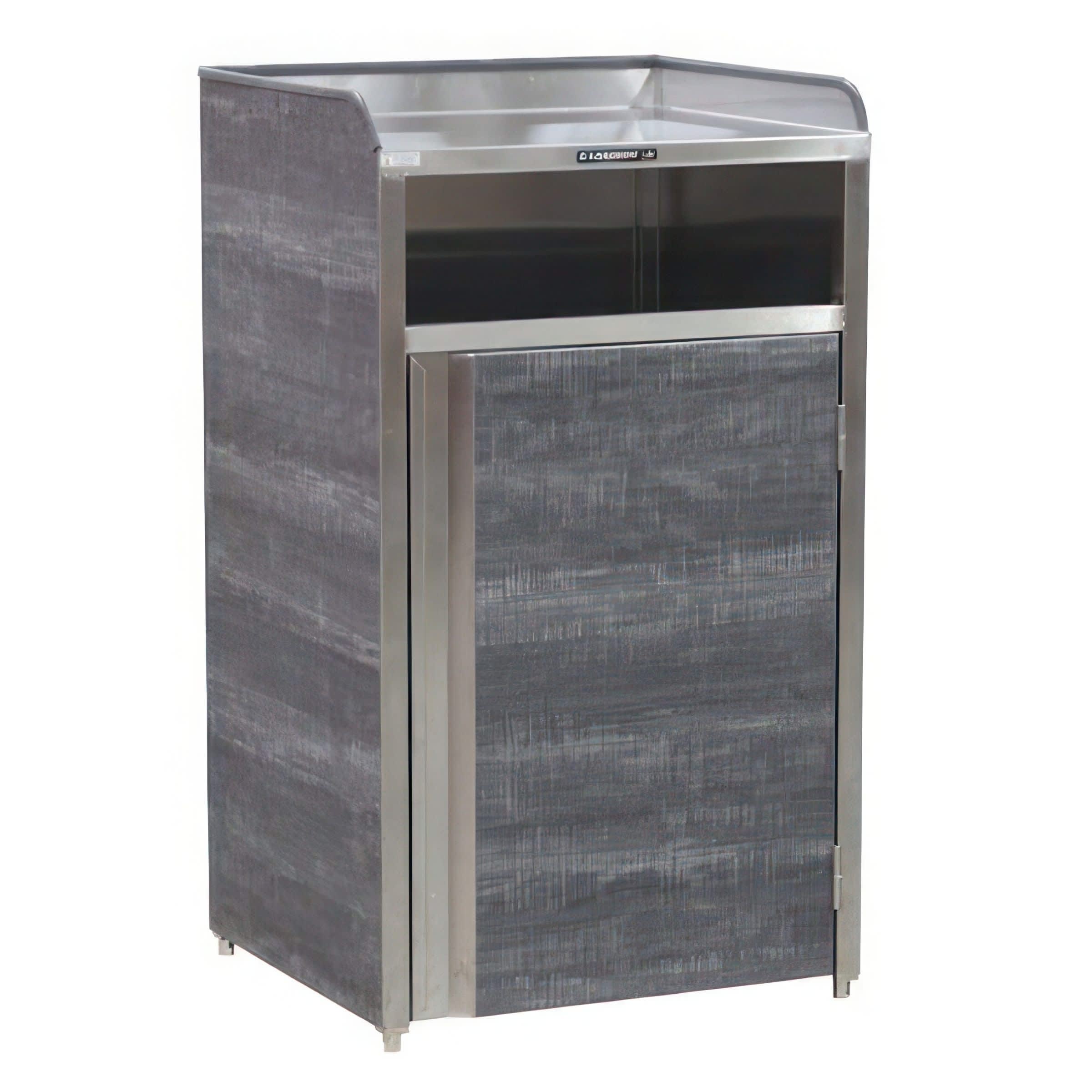 Lakeside Manufacturing 4410B Front Access Waste and Recycling Station, (1) Compartment, 35 Gallon Capacity, Black Laminate Finish