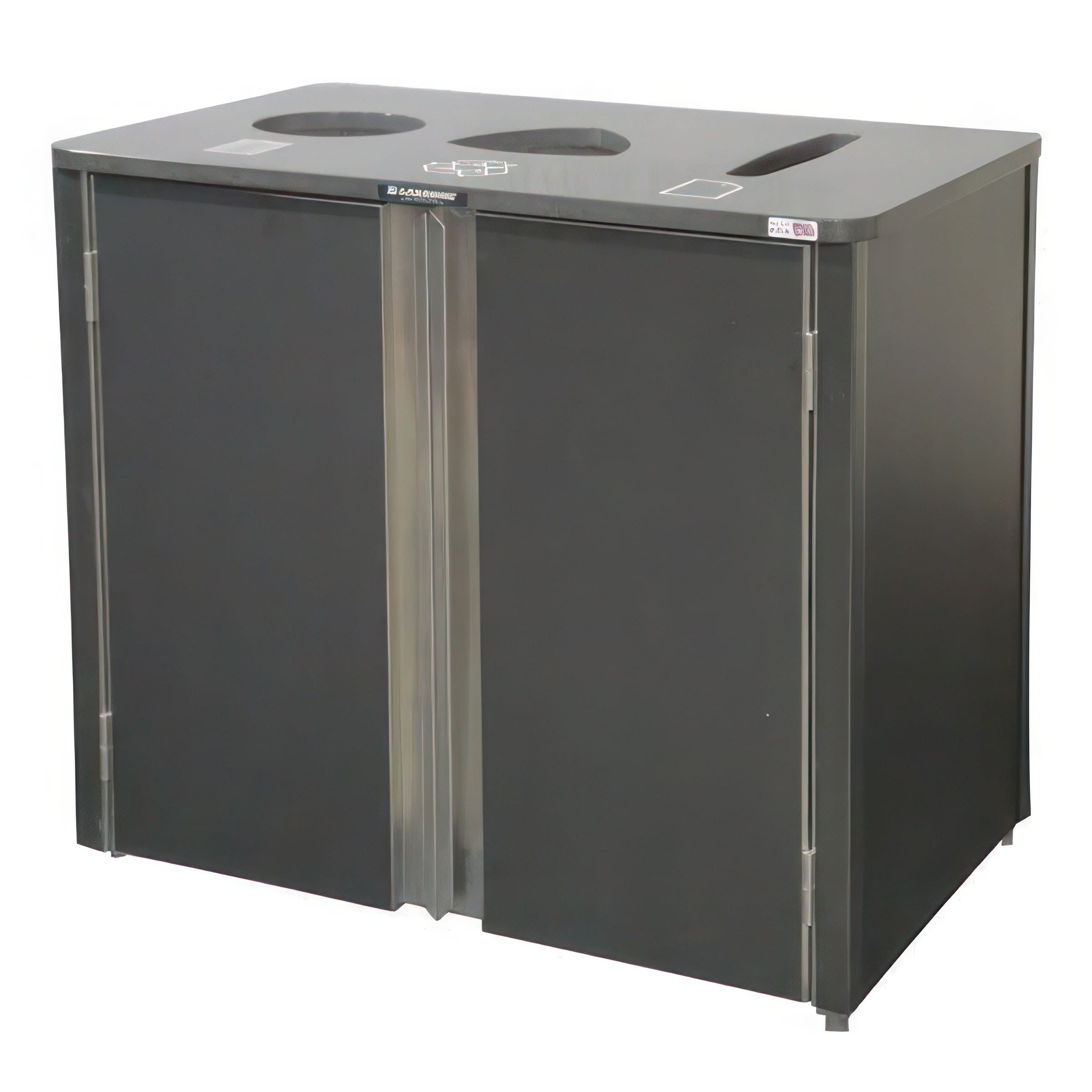 Lakeside Manufacturing 3412HRM Top Access Waste and Recycling Station, (2) Compartments, (2) 23 Gallon Capacity, Hard Rock Maple Laminate Finish