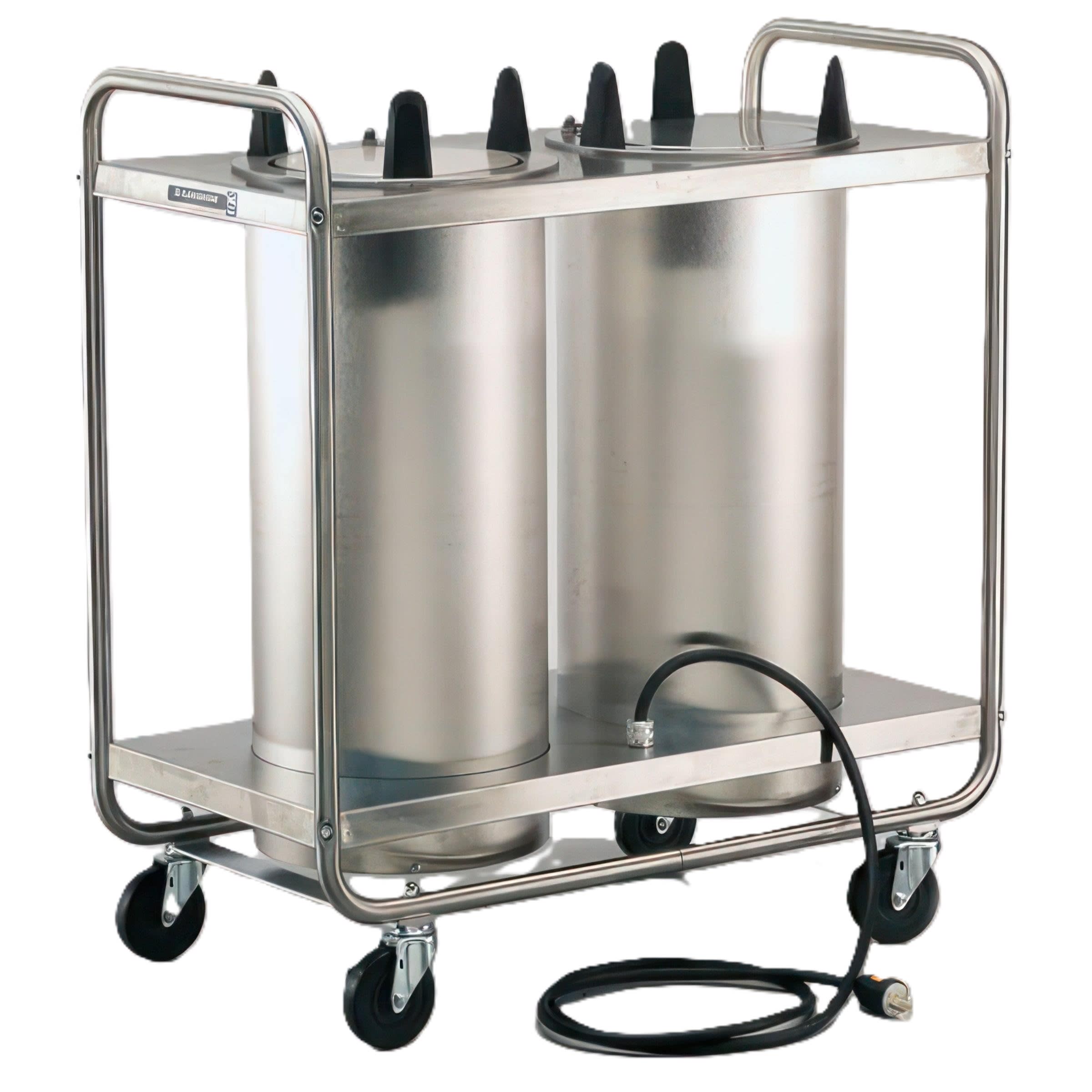 Lakeside Manufacturing 8211 Mobile Plate Dispenser, Heated, Tubular Frame, Two Stack, for 10-1/4 to 11 Inch Plates