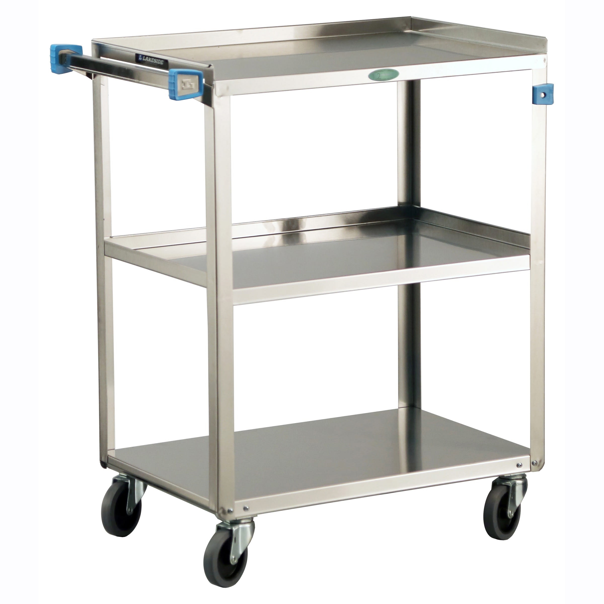 Lakeside Manufacturing 422 Stainless Steel Utility Cart, 3 Shelf: 18" x 27", 500-Lb. Capacity