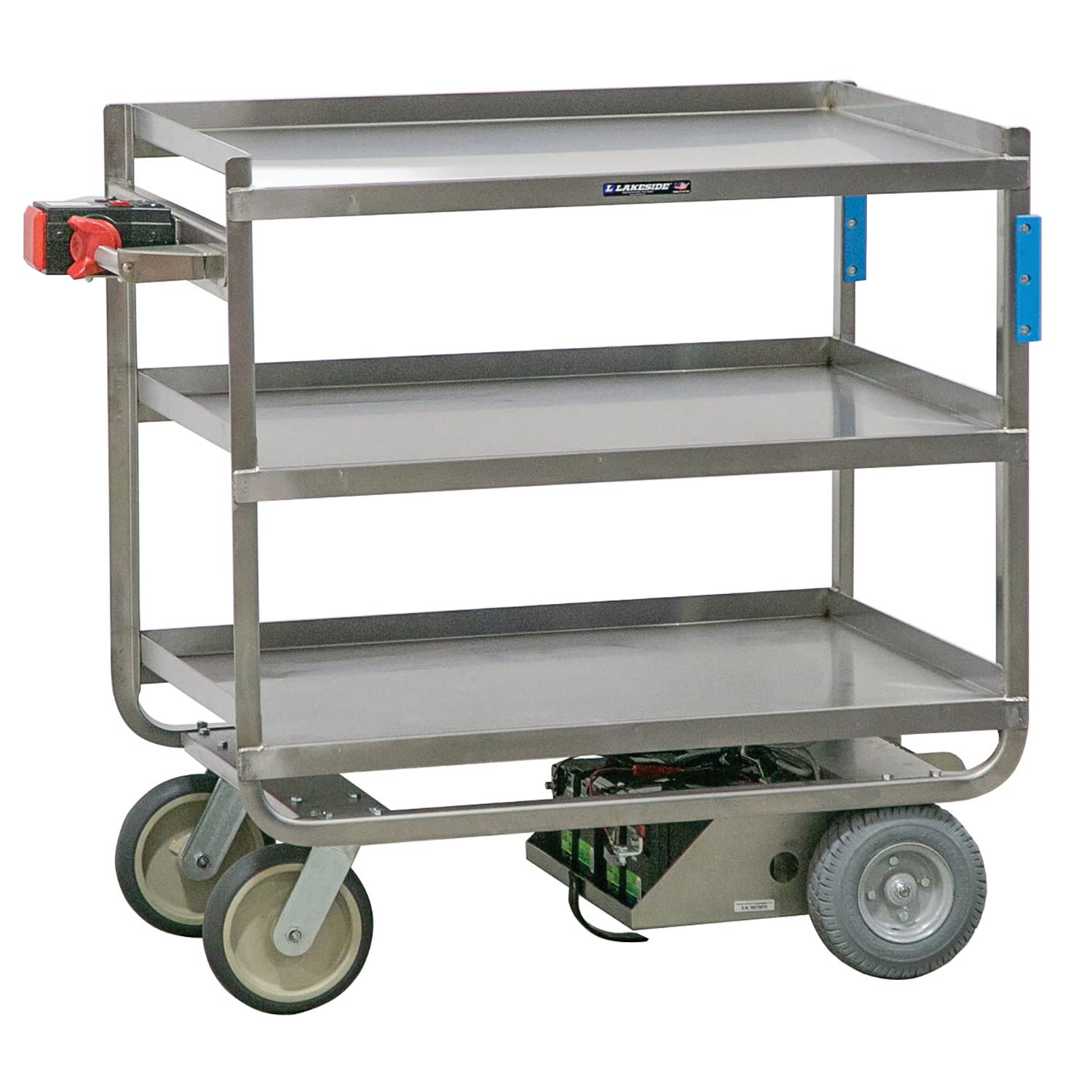 Lakeside Manufacturing 163422 Motorized Utility Cart, 3 Shelf: 24-1/2" x 36", 1000-Lb. Capacity