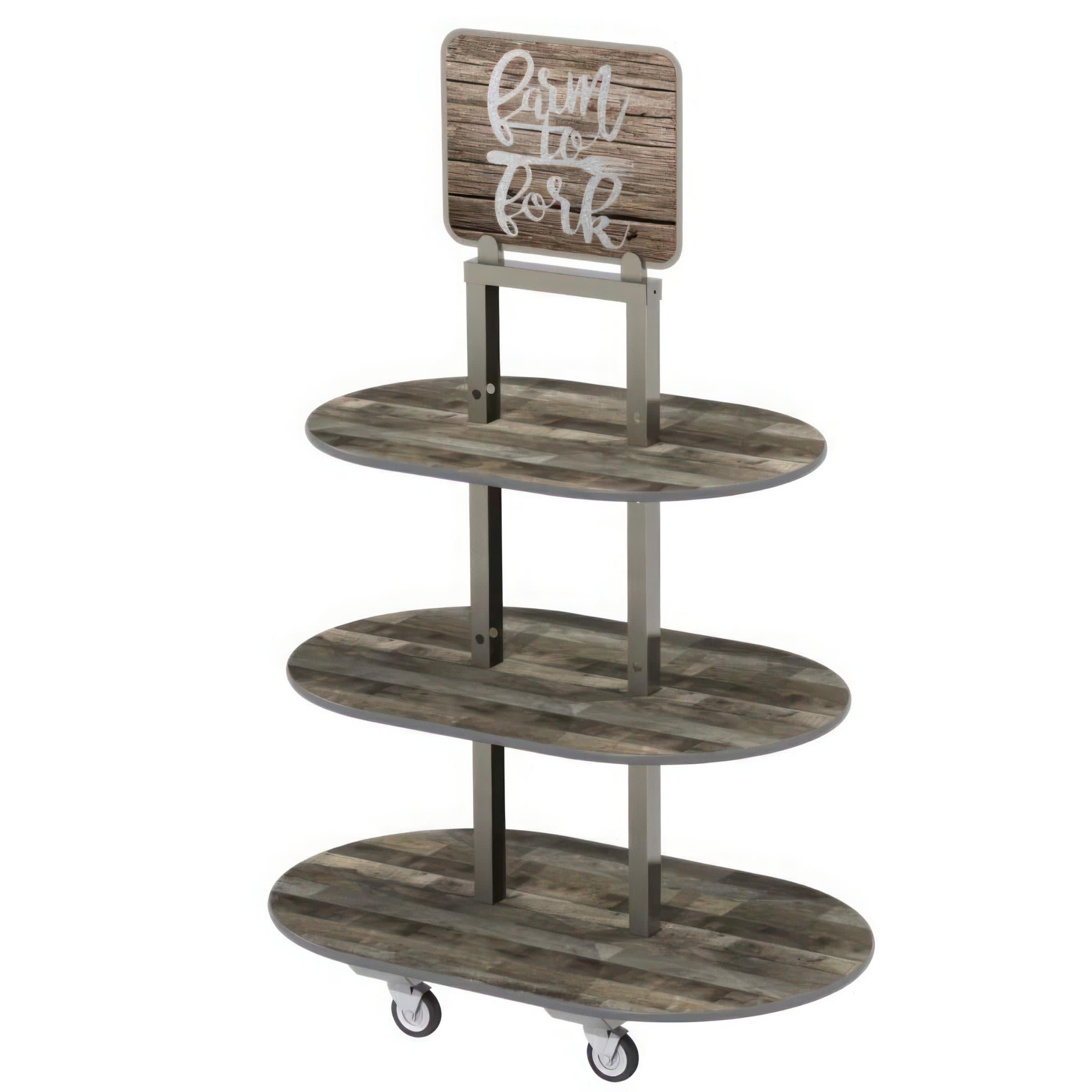 Lakeside Manufacturing 155044 Isle 'N Go Merchandising Cart with Laminate Finish, (2) Height Adjustable Shelves, 320-Lb. Capacity