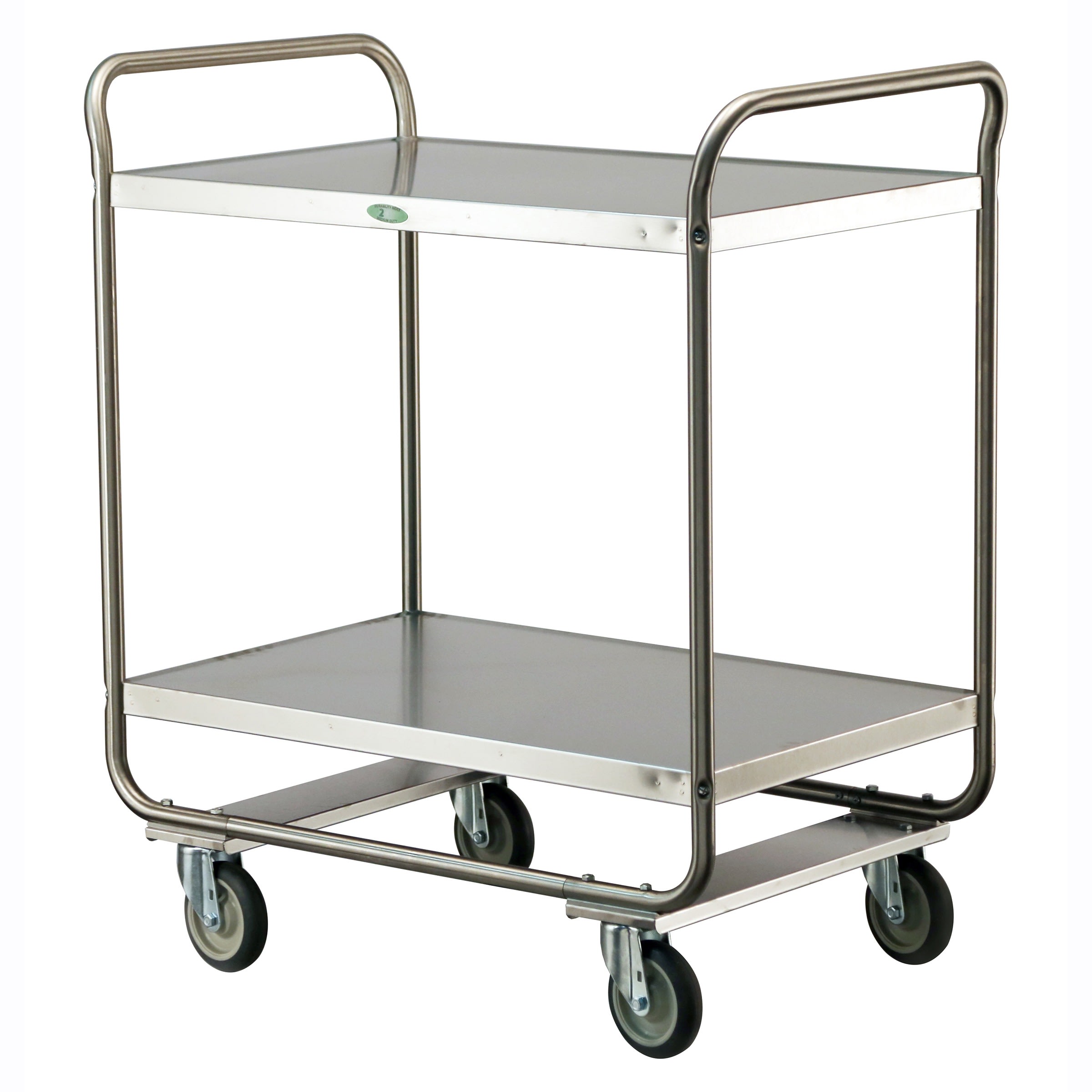 Lakeside Manufacturing 243 Tubular Utility Cart Stainless Steel, 2 Shelf: 21" x 33", 500-Lb. Capacity