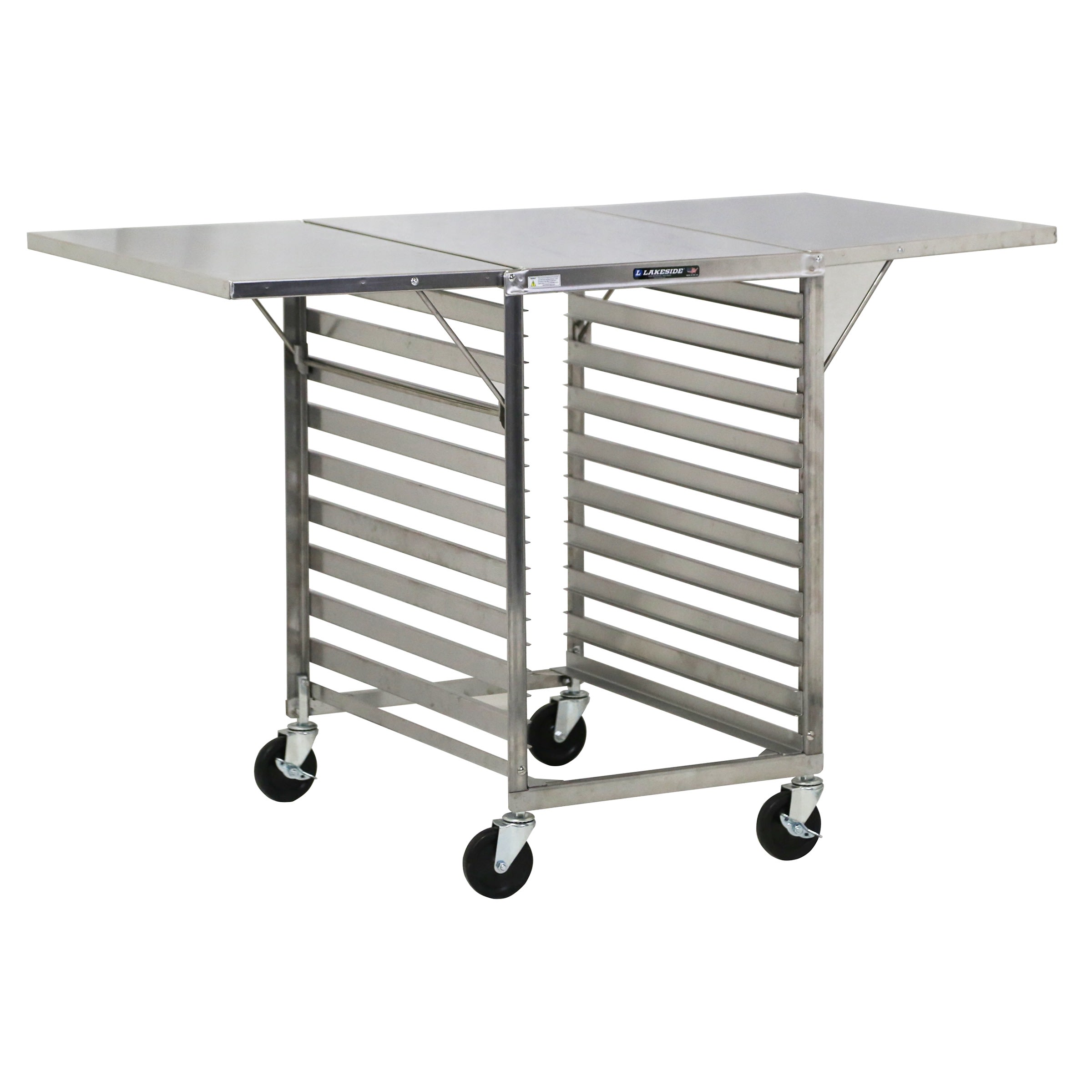 Lakeside Manufacturing 110 Mobile Wing Table with 29 1/4 x 52 3/4 Inch Work Surface, 19 Pan Capacity