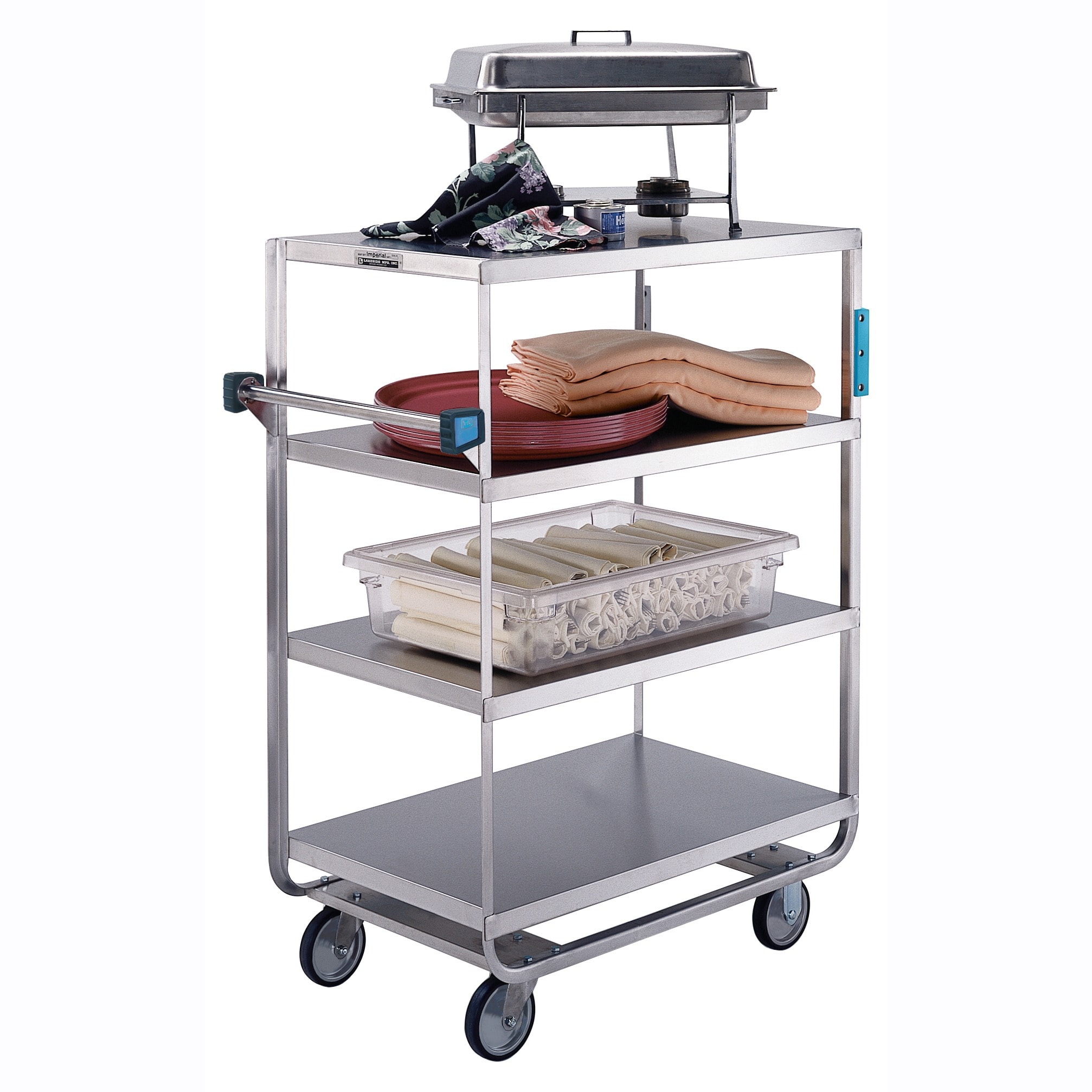Lakeside Manufacturing 762 Multi-Shelf Cart, 6 Shelf: 21" x 49", All Edges Turned Down, Heavy-Duty 700-Lb. Capacity