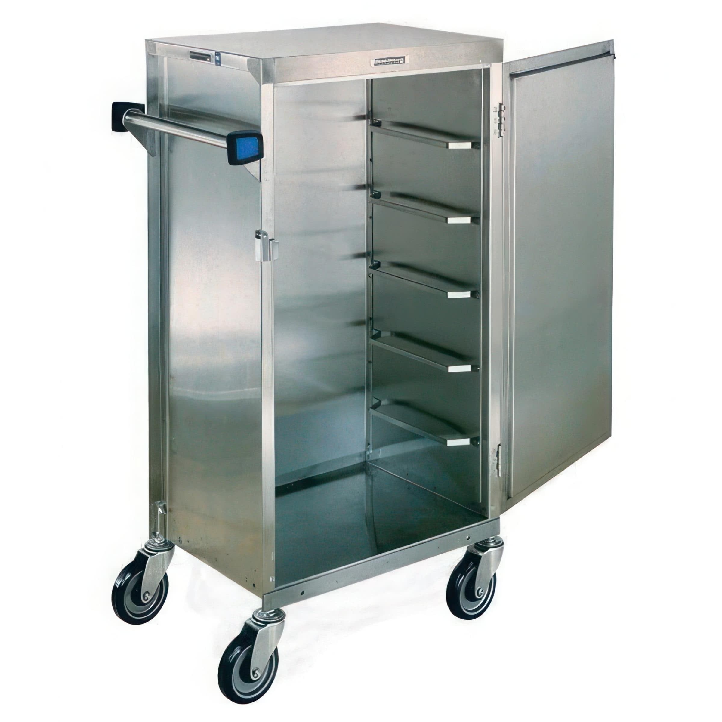Lakeside Manufacturing 854 Mobile Late Tray Delivery Cart Stainless Steel Exterior, 6 Tray Capacity