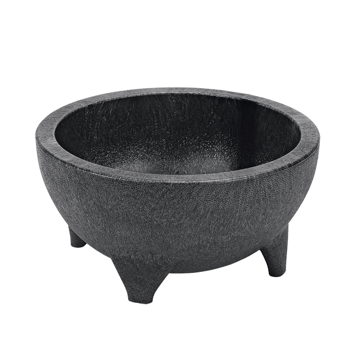 Service Ideas MB56BL Fiesta Solutions, 56 Ounces Molcajete Bowl, Black