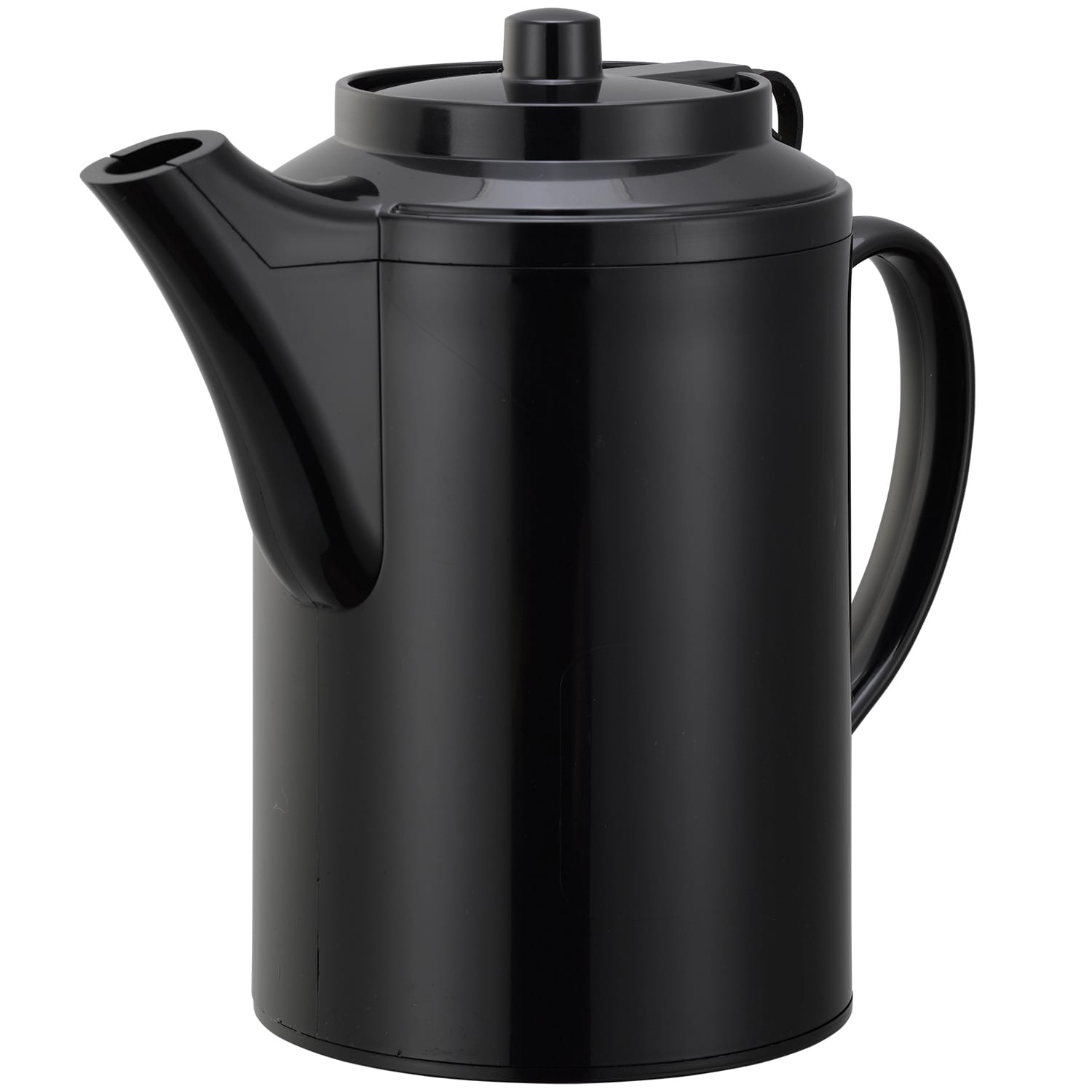 Service Ideas TST612BL Double Wall Teapot Tethered, Plastic Teapot, Double Wall, 16 Ounce, Black
