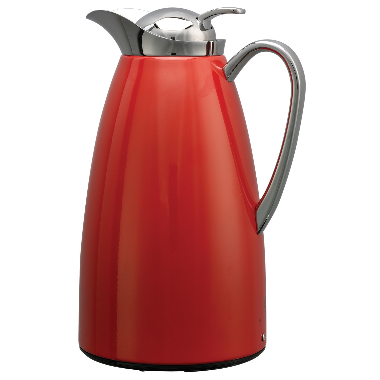 Service Ideas CJZ1RED Classy Carafe, Vacuum Insulated Carafe, Glass Vacuum, 1 Liter, Red