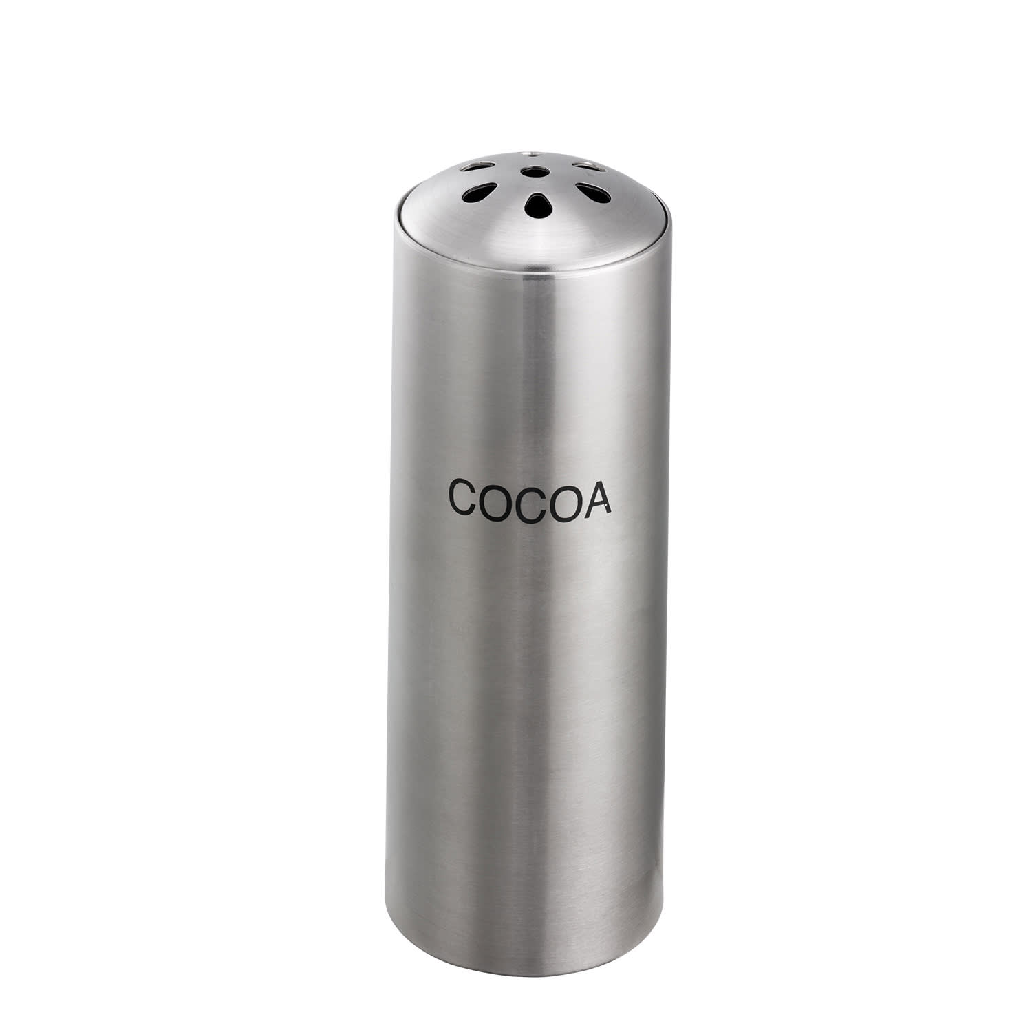 Service Ideas STCTEARCOCOA Condiment Shaker, Cocoa, Teardrop Hole Top, 6 Ounce, Brushed Stainless