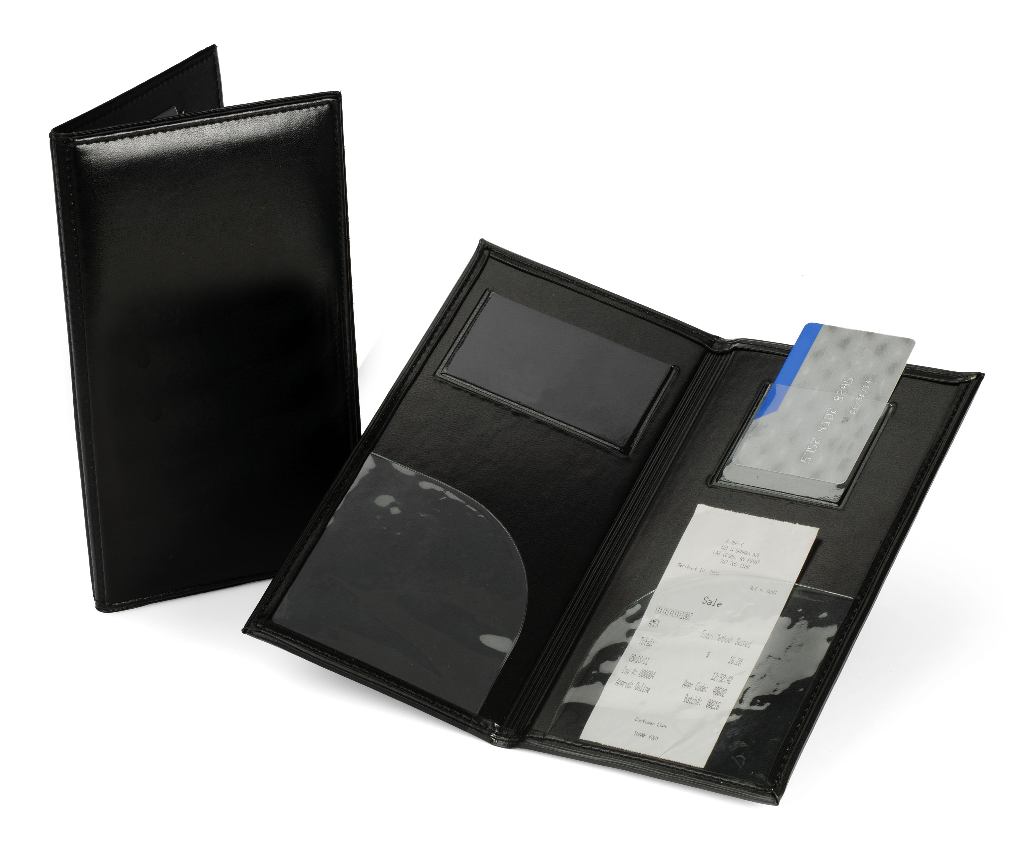 Family Hospitality Group 8CP3-GN Check Presenter Vinyl Soft Black