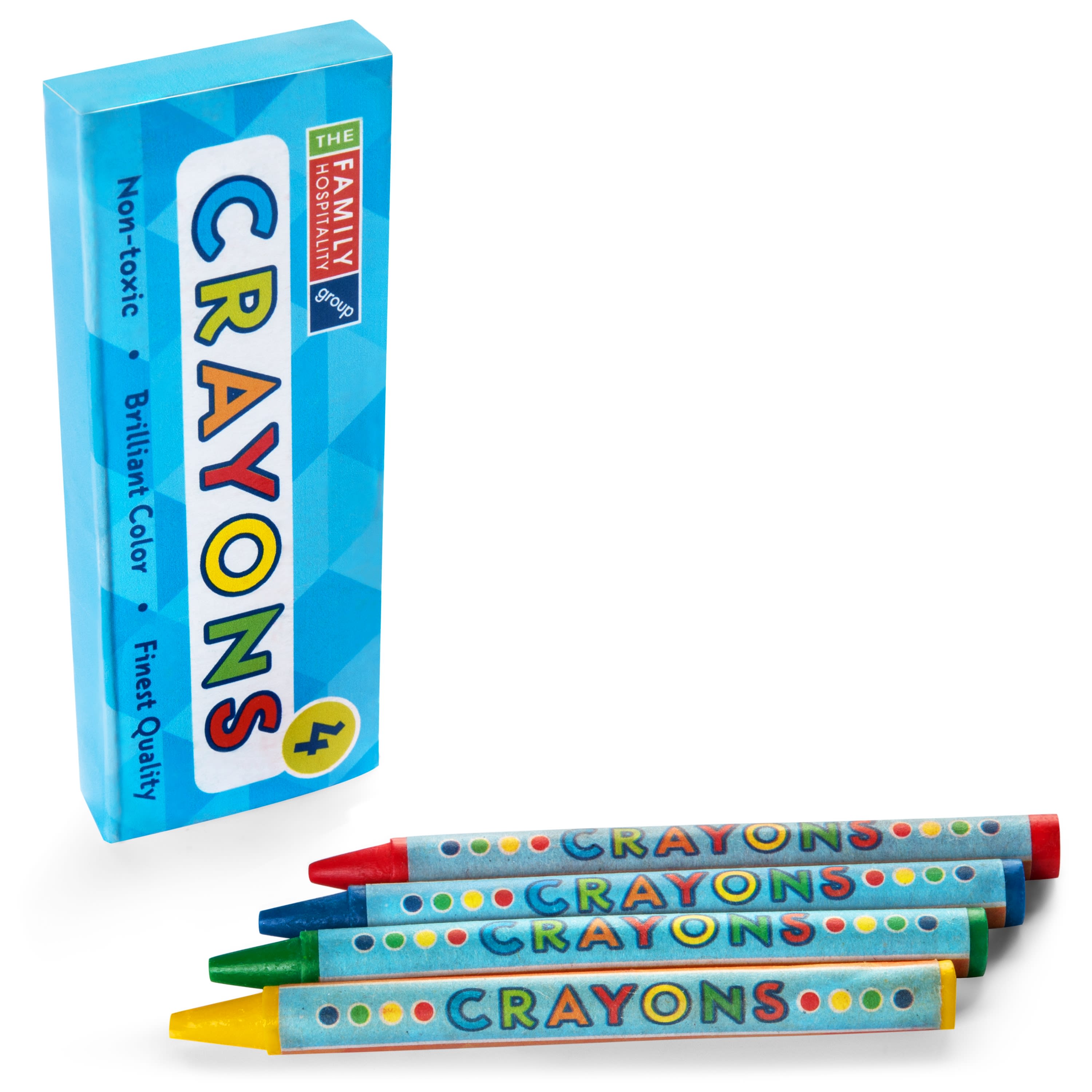 Family Hospitality Group 2R4B(200) Crayons 4 Pack Round Boxed Assorted Color