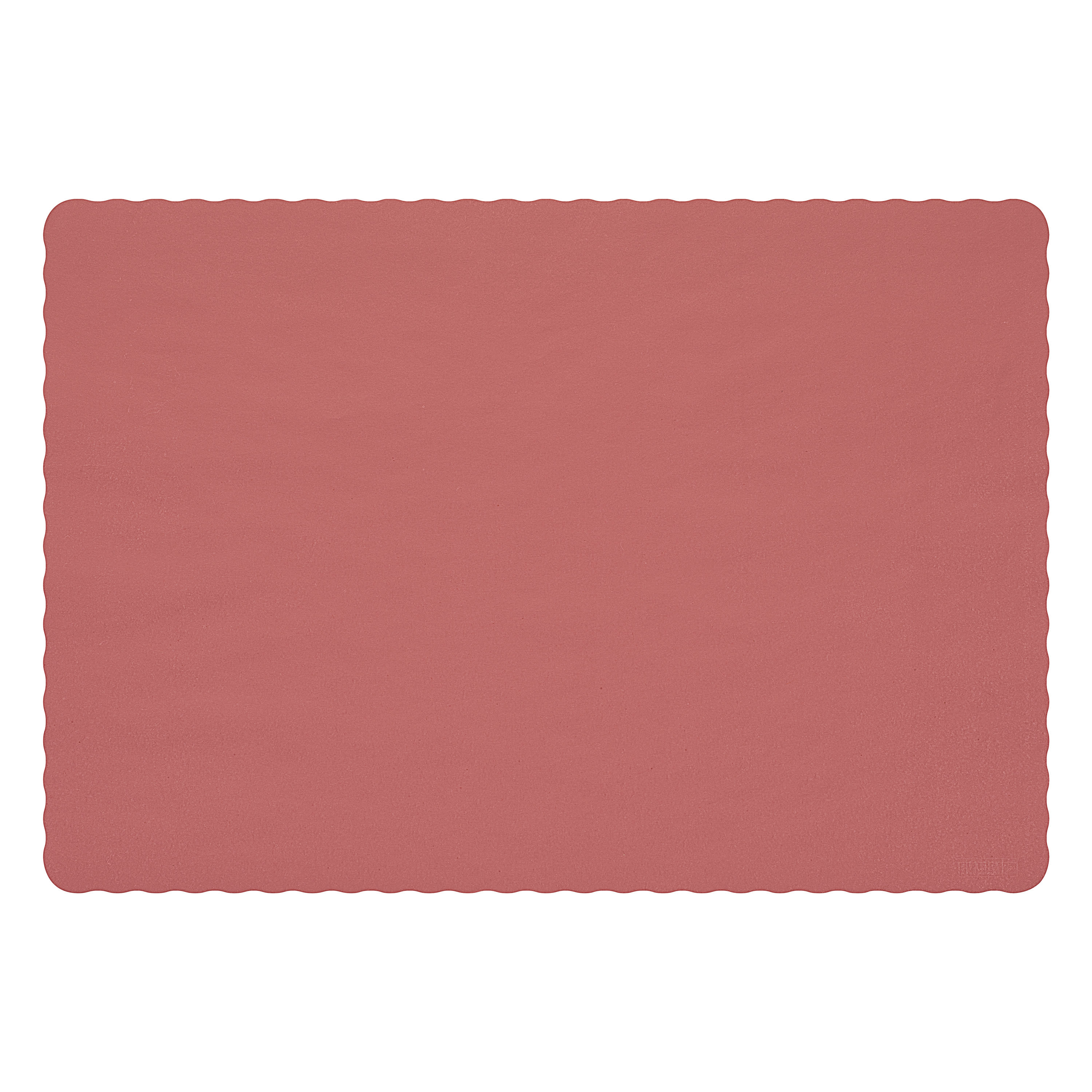 Family Hospitality Group 9514BG Burgundy Placemats, 9.5 x 14in. Paper, Scalloped Edge