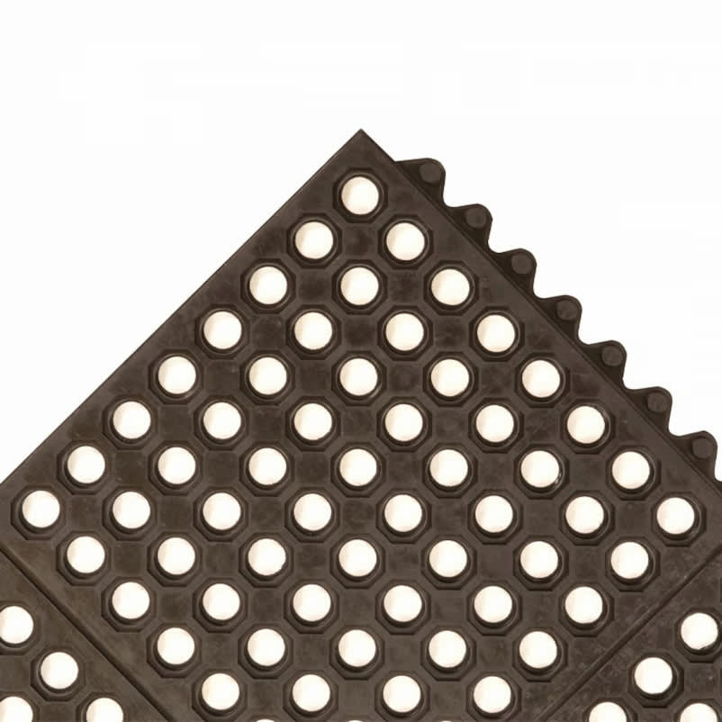 NoTrax 501S0033BL 3' x 3', Black, Interlocking Anti-Fatigue Mat Cushion Connect