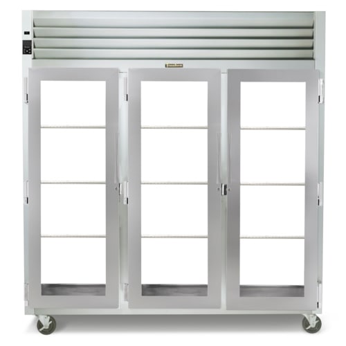 Traulsen RHF332WP-FHG Spec-Line R Series 3-Section Pass-Thru Heated Holding Cabinet with Full Height Glass Doors, 208-230V