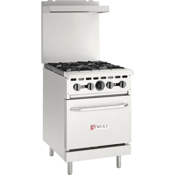 Wolf WX24-4BN WX Series 24" 4-Burner Natural Gas Range with 1 Space-Saver Oven
