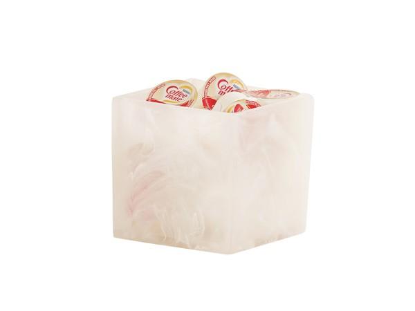 Cal-Mil 22055-4-126 4X4 Resin Jar-White Marble