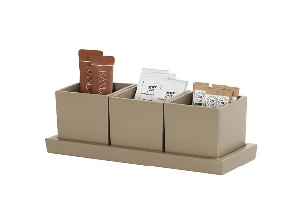 Cal-Mil 23741-125 Resin 3 Jar Tray- Taupe