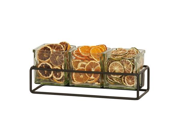 Cal-Mil 23747-3-13 Black 3 Jar Holder-3" Height
