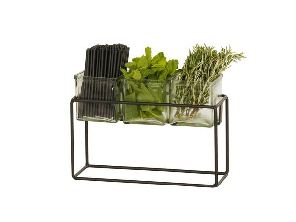 Cal-Mil 23747-9-13 Black 3 Jar Holder-9" Height