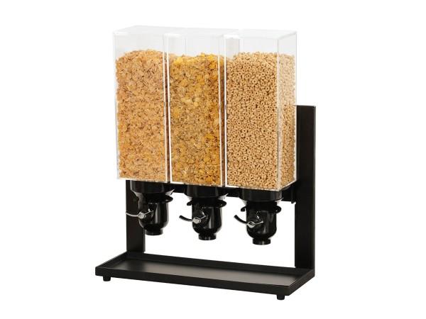 Cal-Mil 23836-3-13 Black 3 Section Cereal Dispenser.