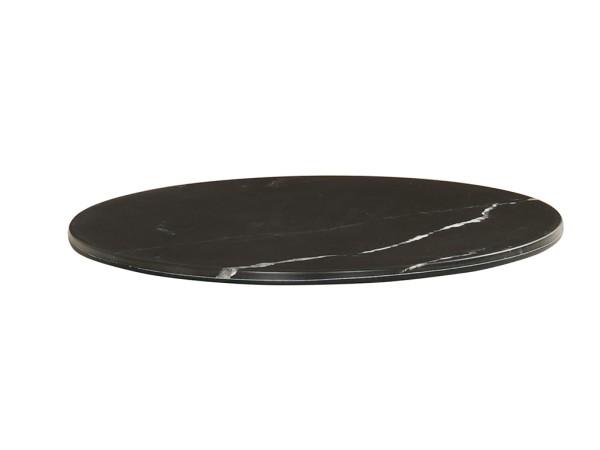 Cal-Mil 24409-8-124 Black Marble 8.75" Round Tray