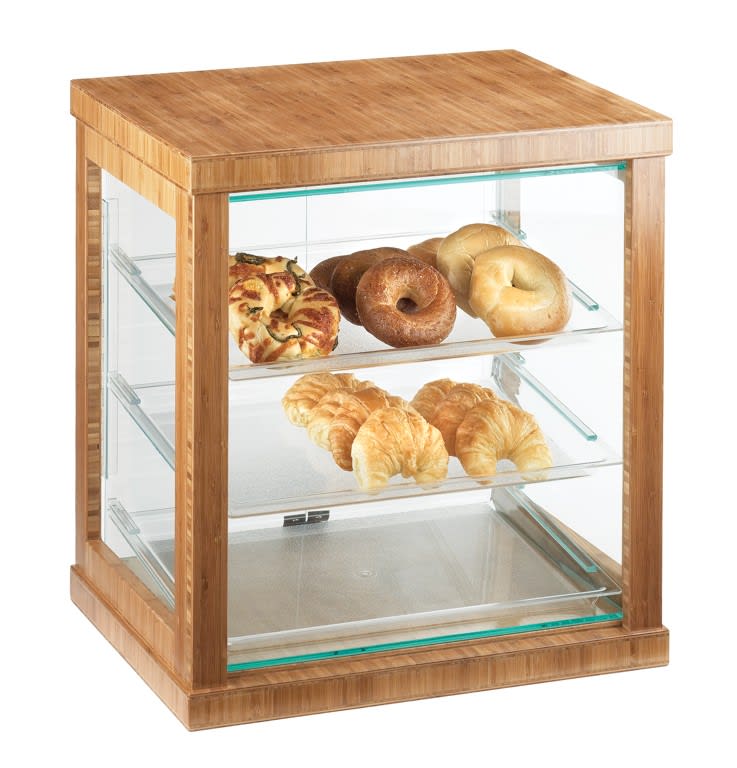 Cal-Mil 284-60 Bamboo Three Tier Display Case With Rear Doors - 21" X 16 1/4" X 22 1/2"