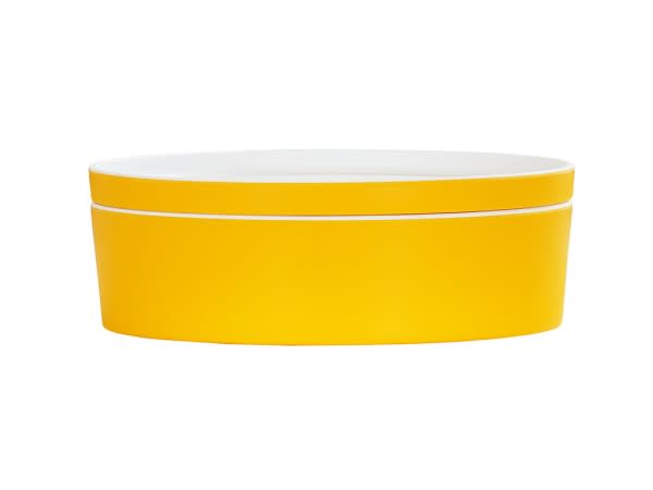 Cal-Mil 24126-9-42 9" Round Bento Box-Yellow 3/Case