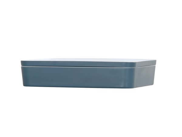 Cal-Mil 24132-1410-111 14"X10.5" Bento Box-Stone Blue 1/Case