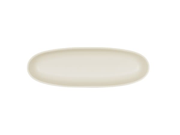 Cal-Mil 24403-412-103 Bali Oval Platter-4X12 Ivory 6/Case