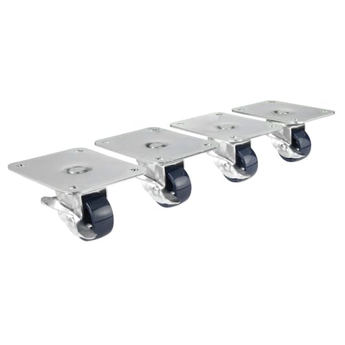 Krowne 28-169S 2" Plate Caster Set, All w/ Brake