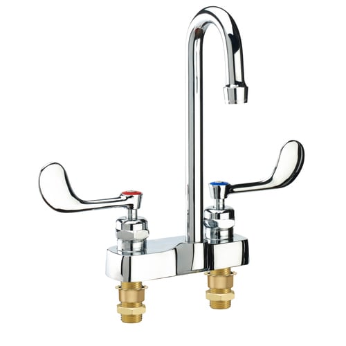 Krowne 14-546L Royal Series Deck Mount Faucet w/ 3" Gooseneck Spout, 4" Centers