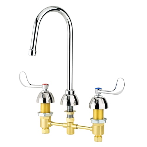 Krowne 14-840L Royal Series Deck Mount Faucet w/ 5.75" Gooseneck Spout, 8" Centers