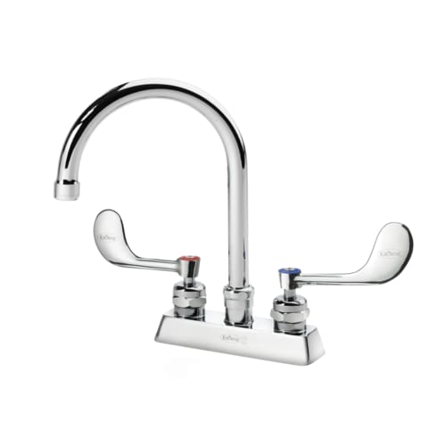 Krowne 15-301L-W-E4 Royal Series Deck Mount Faucet w/ 6" Gooseneck Spout, 4" Centers