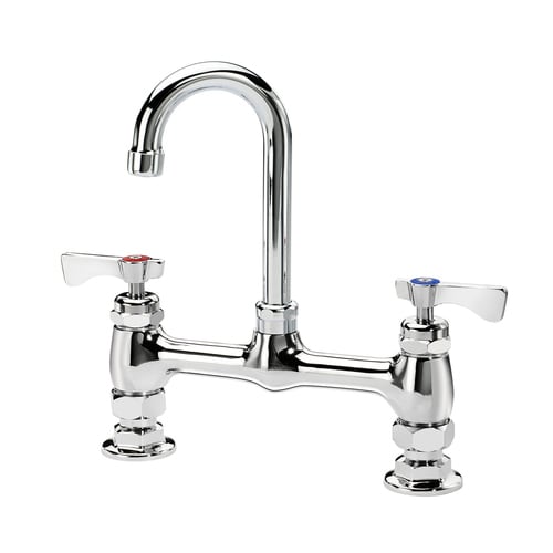 Krowne 15-825L Royal Series Deck Mount Faucet w/ 3.5" Gooseneck Spout, 8" Centers
