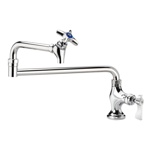 Krowne 16-163L Royal Series Deck Mount Pot Filler Faucet w/ 24" Double Jointed Spout, Single Hole