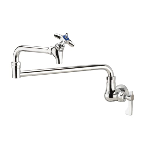 Krowne 16-182L Royal Series Wall Mount Pot Filler Faucet w/ 24" Double Jointed Spout, Single Hole